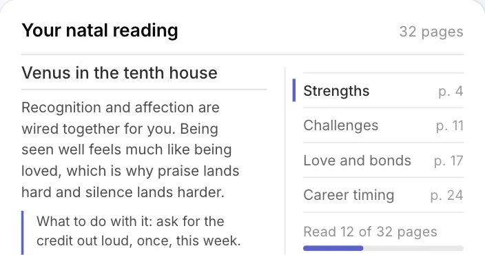 Your natal reading